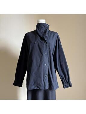 Issey miyake vintage black button up chef shirt